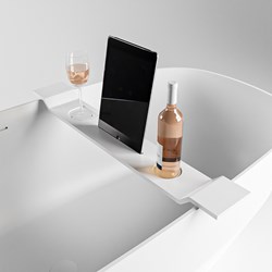 EASY Planche de bain 86cm solid surface couleur Talc.