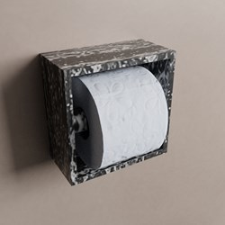 EASY Toilet paper holder CUBE 160 solid surface 16x8,6cm color Lava. Suitable for built-in or surface-mount installation.