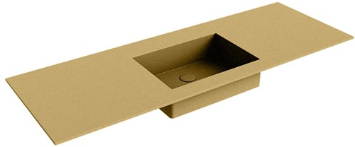 EDGE Oro Lavabo incasso solid surface 131cm. Posizione lavabo Centro.