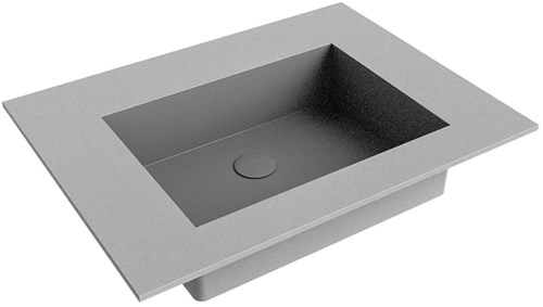 EDGE Plata Lavabo encastrado de solid surface 61cm. Posición del fregadero Centro.