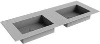 EDGE Plata Einbauwaschbecken aus solid surface (mineralwerkstoff) 120cm. Waschbeckenposition Doppelt.