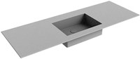 EDGE Plata Lavabo encastré solid surface 130cm. Position lavabo Centrée.