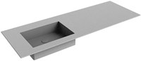 EDGE Plata Einbauwaschbecken aus solid surface (mineralwerkstoff) 130cm. Waschbeckenposition Links.