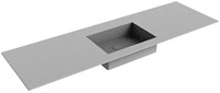 EDGE Plata Einbauwaschbecken aus solid surface (mineralwerkstoff) 150cm. Waschbeckenposition Mittig.