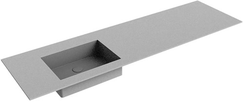EDGE Plata Lavabo encastré solid surface 160cm. Position lavabo Gauche.