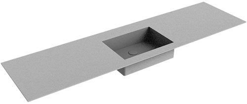 EDGE Plata Lavabo incasso solid surface 170cm. Posizione lavabo Centro.