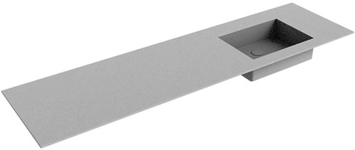EDGE Plata Lavabo incasso solid surface 170cm. Posizione lavabo Destra.