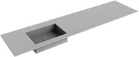 EDGE Plata solid surface inbouw wastafel 181cm. Positie wasbak Links.