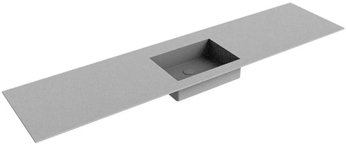 EDGE Plata Lavabo encastrado de solid surface 190cm. Posición del fregadero Centro.