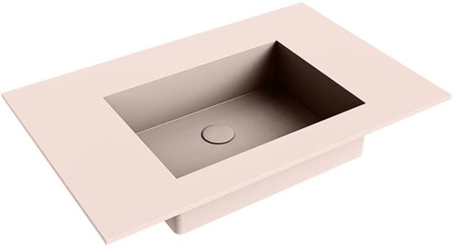 EDGE Rosee Lavabo encastrado de solid surface 70cm. Posición del fregadero Centro.