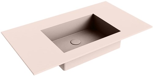EDGE Rosee Einbauwaschbecken aus solid surface (mineralwerkstoff) 81cm. Waschbeckenposition Mittig.