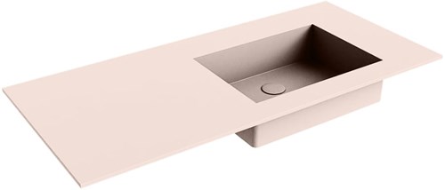 EDGE Rosee Einbauwaschbecken aus solid surface (mineralwerkstoff) 101cm. Waschbeckenposition Rechts.