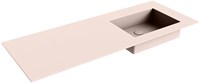 EDGE Rosee Einbauwaschbecken aus solid surface (mineralwerkstoff) 121cm. Waschbeckenposition Rechts.