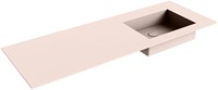 EDGE Rosee Lavabo encastré solid surface 130cm. Position lavabo Droite.