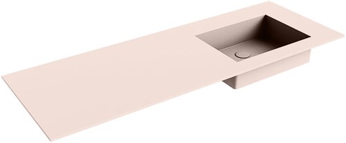 EDGE Rosee Lavabo encastré solid surface 130cm. Position lavabo Droite.