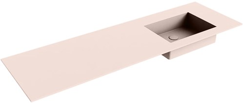 EDGE Rosee Einbauwaschbecken aus solid surface (mineralwerkstoff) 151cm. Waschbeckenposition Rechts.