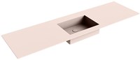 EDGE Rosee solid surface inbouw wastafel 161cm. Positie wasbak Midden.