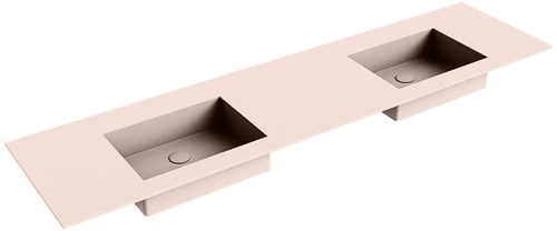 EDGE Rosee Lavabo incasso solid surface 180cm. Posizione lavabo Doppio.