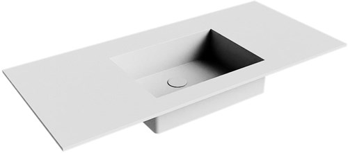 EDGE Talc Lavabo encastré solid surface 100cm. Position lavabo Centrée.