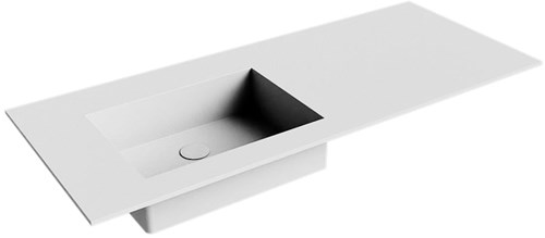 EDGE Talc Lavabo incasso solid surface 111cm. Posizione lavabo Sinistra.