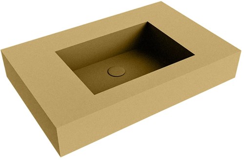 EDGE Oro Lavabo mural solid surface 71cm. Position lavabo Centrée rebord 12cm.