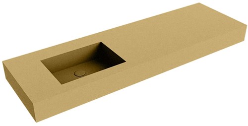 EDGE Oro Lavabo mural solid surface 151cm. Position lavabo Gauche rebord 12cm.
