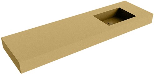 EDGE Oro Lavabo suspendido de solid surface 161cm. Posición del fregadero Derecho borde de 12cm de alto.