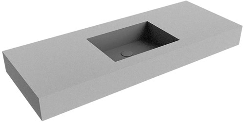 EDGE Plata vrijhangende wastafel 120cm. Positie wasbak Midden rand 12cm. 