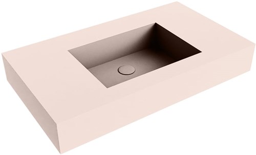 EDGE Rosee Lavabo mural solid surface 80cm. Position lavabo Centrée rebord 12cm.