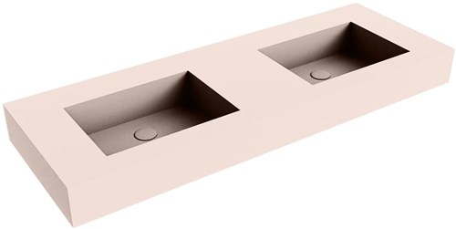EDGE Rosee Lavabo mural solid surface 130cm. Position lavabo Double rebord 12cm.