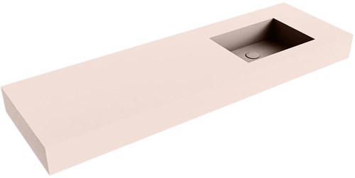 EDGE Rosee Lavabo mural solid surface 151cm. Position lavabo Droite rebord 12cm.