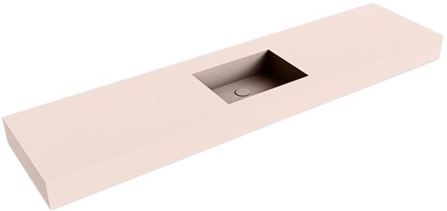 EDGE Rosee Lavabo suspendido de solid surface 191cm. Posición del fregadero Centro borde de 12cm de alto.