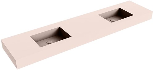 EDGE Rosee Lavabo sospeso à parete solid surface 201cm. Posizione lavabo Doppelt bordo 12cm.