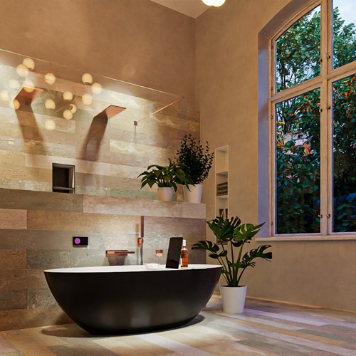 FLOAT bañera exenta solid surface 170x80cm color Urban / Talc.