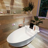 FLOAT bañera exenta solid surface 170x80cm color Plata / Talc.-2