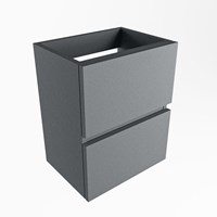 ADA mueble de baño de fondo reducido con 2 cajones color Plata 40cm ancho, Sin recorte en el cajón.