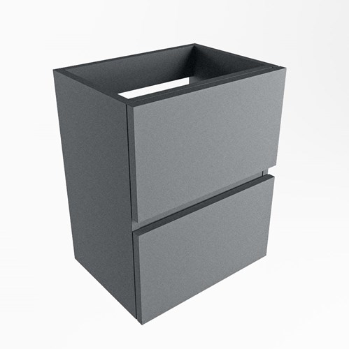 ADA mueble de baño de fondo reducido con 2 cajones color Plata 40cm ancho, Sin recorte en el cajón.