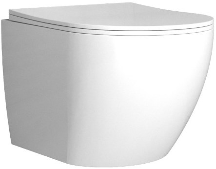 WC suspendu single fire sans bride chasse d´eau profonde blanc brillant.