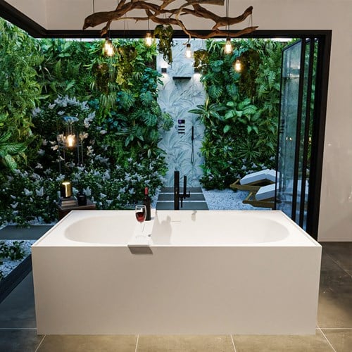 FREEZE Bañera exenta solid surface 180x85cm color Talc / Talc.