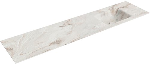 GRUNNE Frappe Lavabo incasso solid surface 171cm. Posizione lavabo Destra.