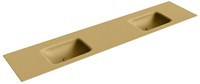 GRUNNE Oro solid surface inbouw wastafel 191cm. Positie wasbak Dubbel.