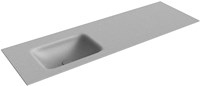 GRUNNE Plata solid surface inbouw wastafel 130cm. Positie wasbak Links.