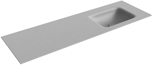 GRUNNE Plata Lavabo encastrado de solid surface 131cm. Posición del fregadero Derecho.