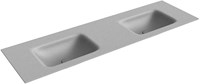 GRUNNE Plata Einbauwaschbecken aus solid surface (mineralwerkstoff) 141cm. Waschbeckenposition Doppelt.