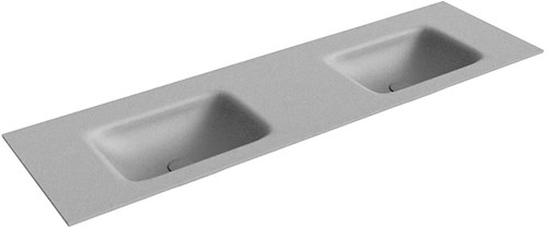 GRUNNE Plata Lavabo incasso solid surface 141cm. Posizione lavabo Doppio.