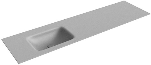 GRUNNE Plata Lavabo encastrado de solid surface 150cm. Posición del fregadero Izquierda.
