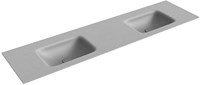 GRUNNE Plata Einbauwaschbecken aus solid surface (mineralwerkstoff) 160cm. Waschbeckenposition Doppelt.
