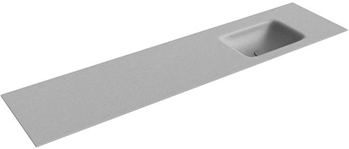 GRUNNE Plata Lavabo encastré solid surface 171cm. Position lavabo Droite.