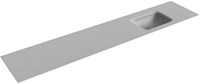 GRUNNE Plata solid surface inbouw wastafel 200cm. Positie wasbak Rechts.