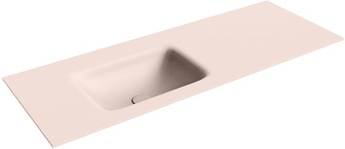 GRUNNE Rosee solid surface inbouw wastafel 110cm. Positie wasbak Links.